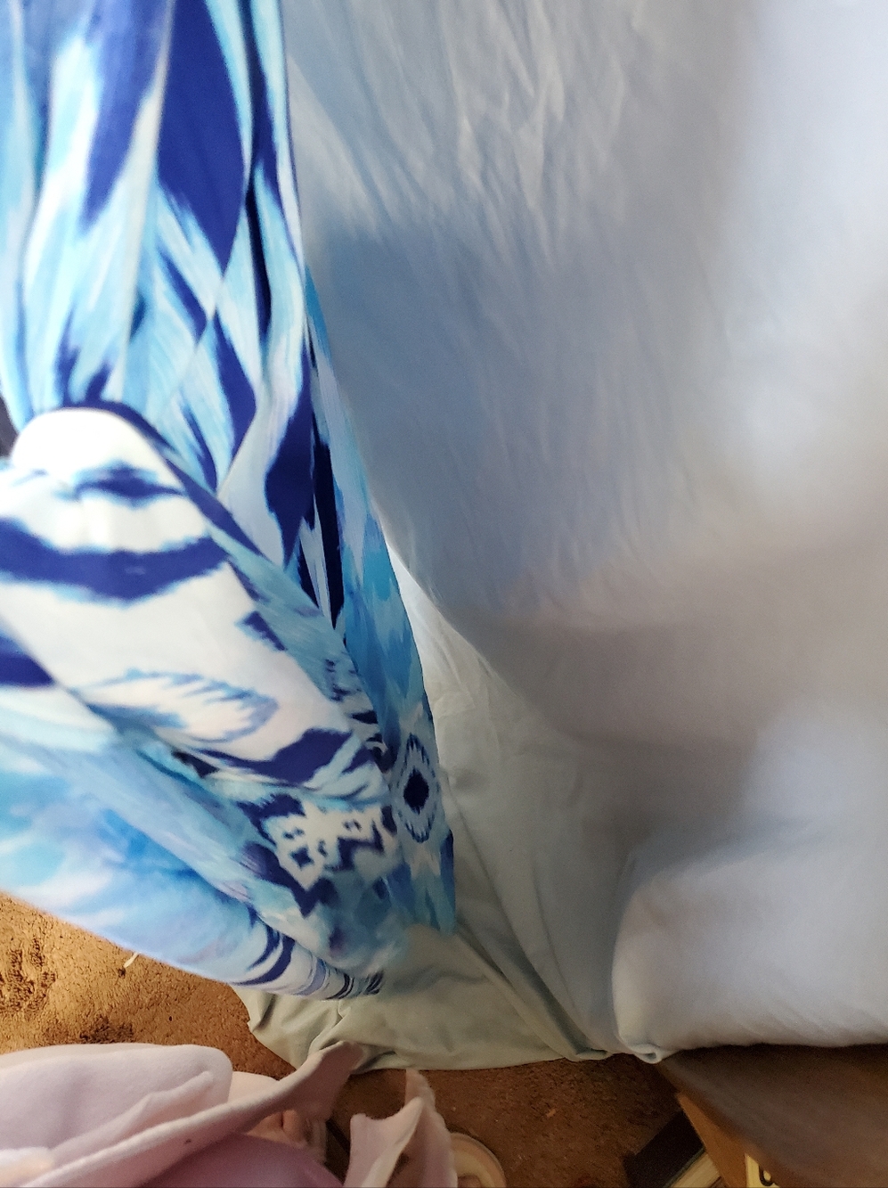 Athleta Blue Ikat Halter Maxi Dress with White Accents - Picture 5 of 12
